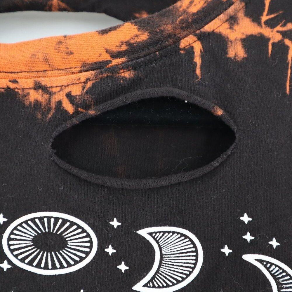 Graphic Crop Top Womens M Black Grunge Alt Boho Streetwear Goblincore Festival - Picture 9 of 10